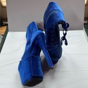 Pleaser Royal Blue Velvet Heels